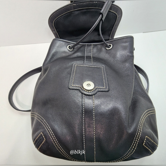 2005 Coach Soho Buckle Backpack EUC *Black/Silver* - Picture 4 of 16